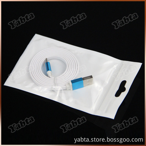 For Samsung, HTC, Blackberry, Nokia Alloy shell TPE material Flat micro usb wire